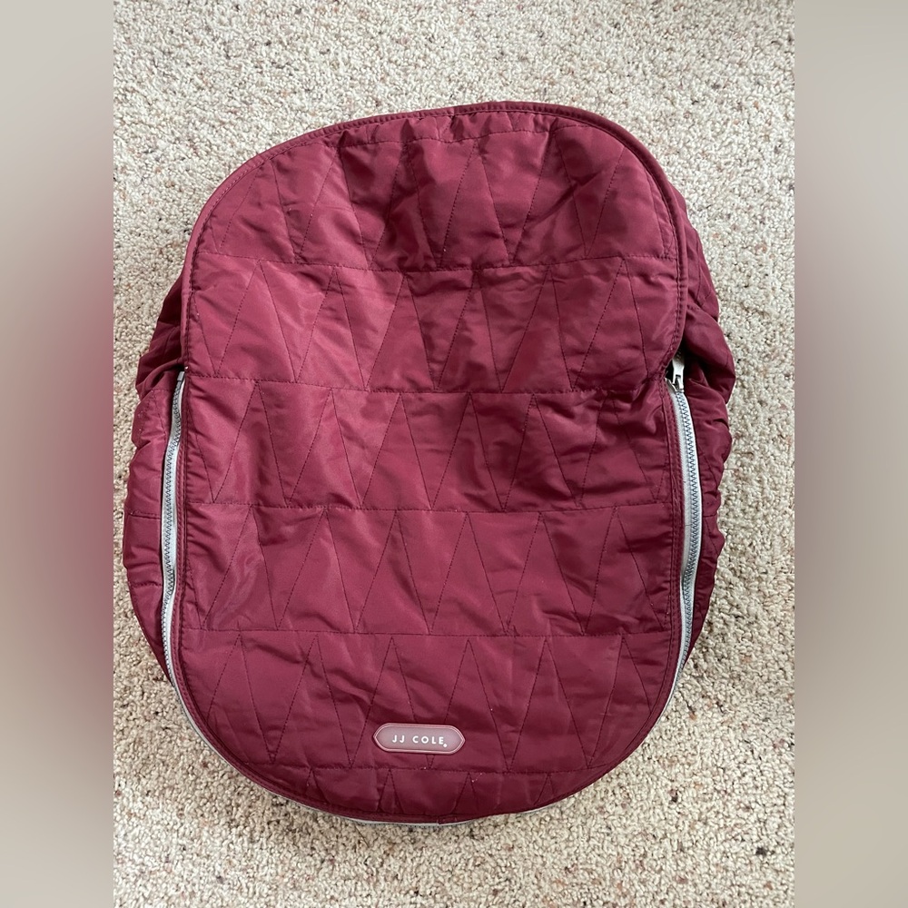 JJ Cole Red Maroon Winter Infant Car Seat Cover